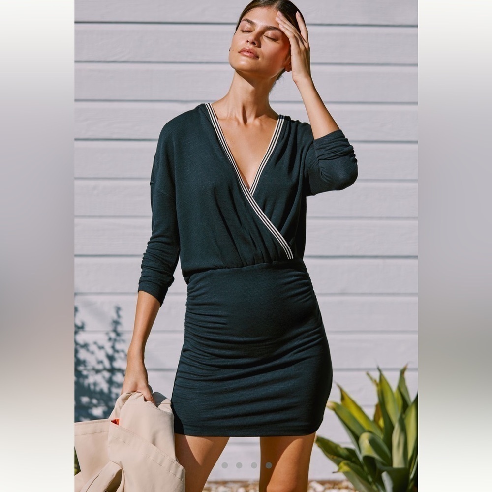 NWT Daily Practice by Anthropologie Long-Sleeve
Ruched Mini Dress